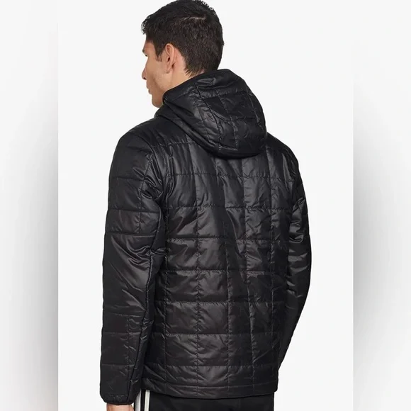 NIKEQUILTED PUFFER SYNTHETIC FILLED THERMORE FULL ZIP HOODED JACKET BLACK XXL